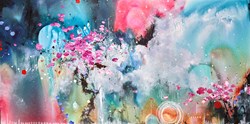 The World Celebrates Dawn's Light by Danielle O'Connor Akiyama - Original Painting on Box Canvas sized 60x30 inches. Available from Whitewall Galleries